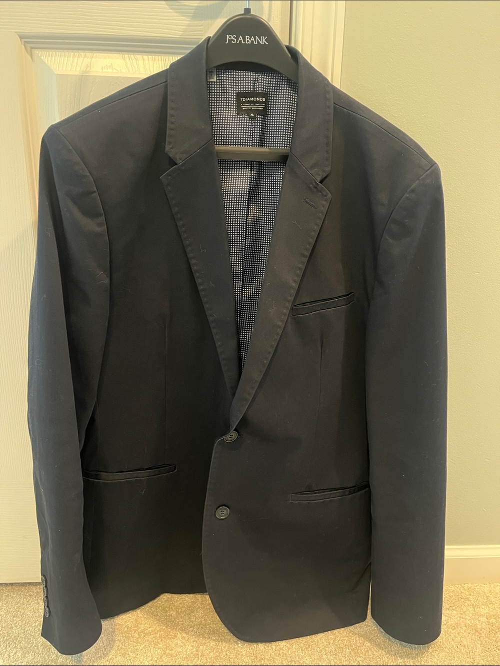 7 Diamonds Men's Navy Two-Button Sport Coat